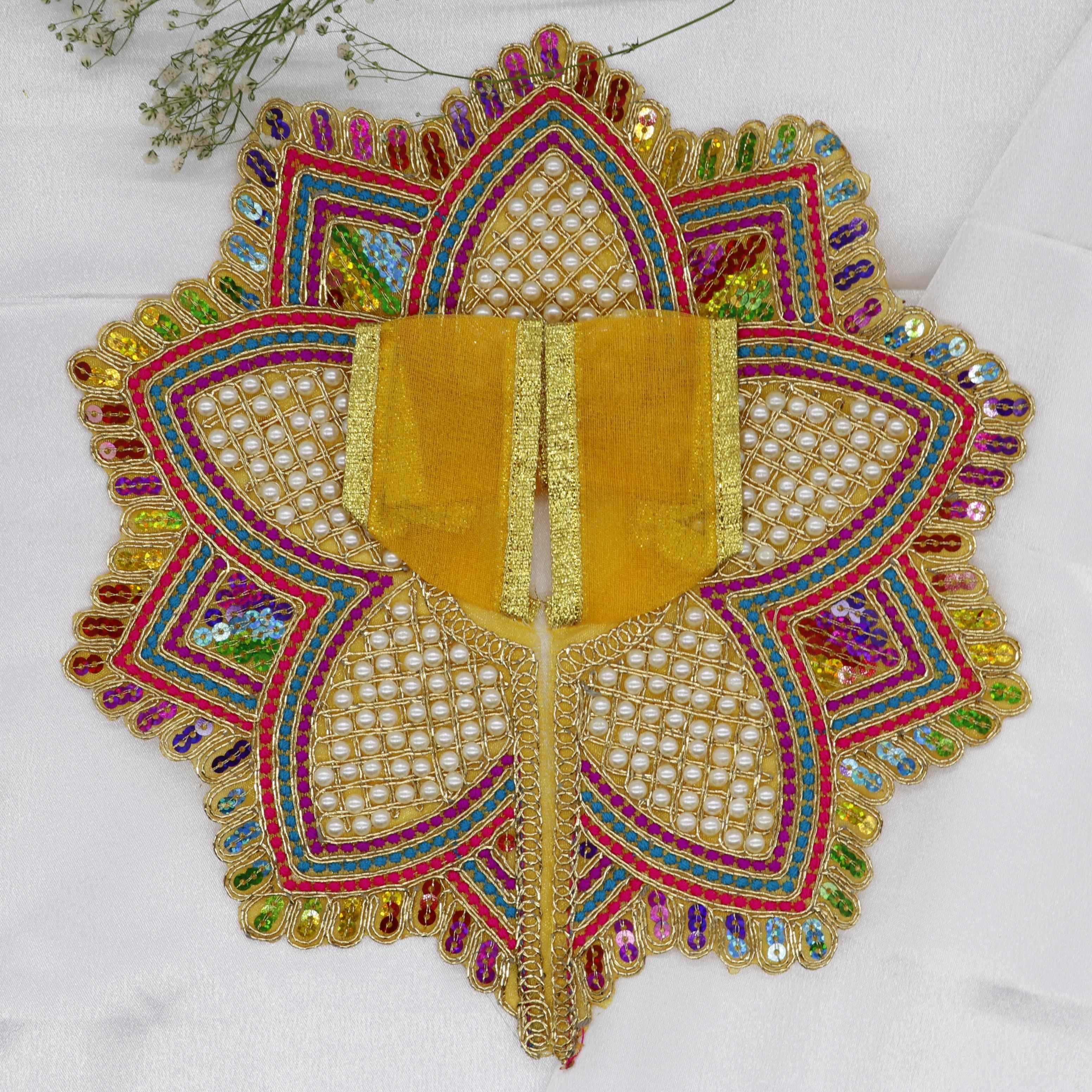 Moti Mandal Design Net Fabric Laddu Gopal Dress