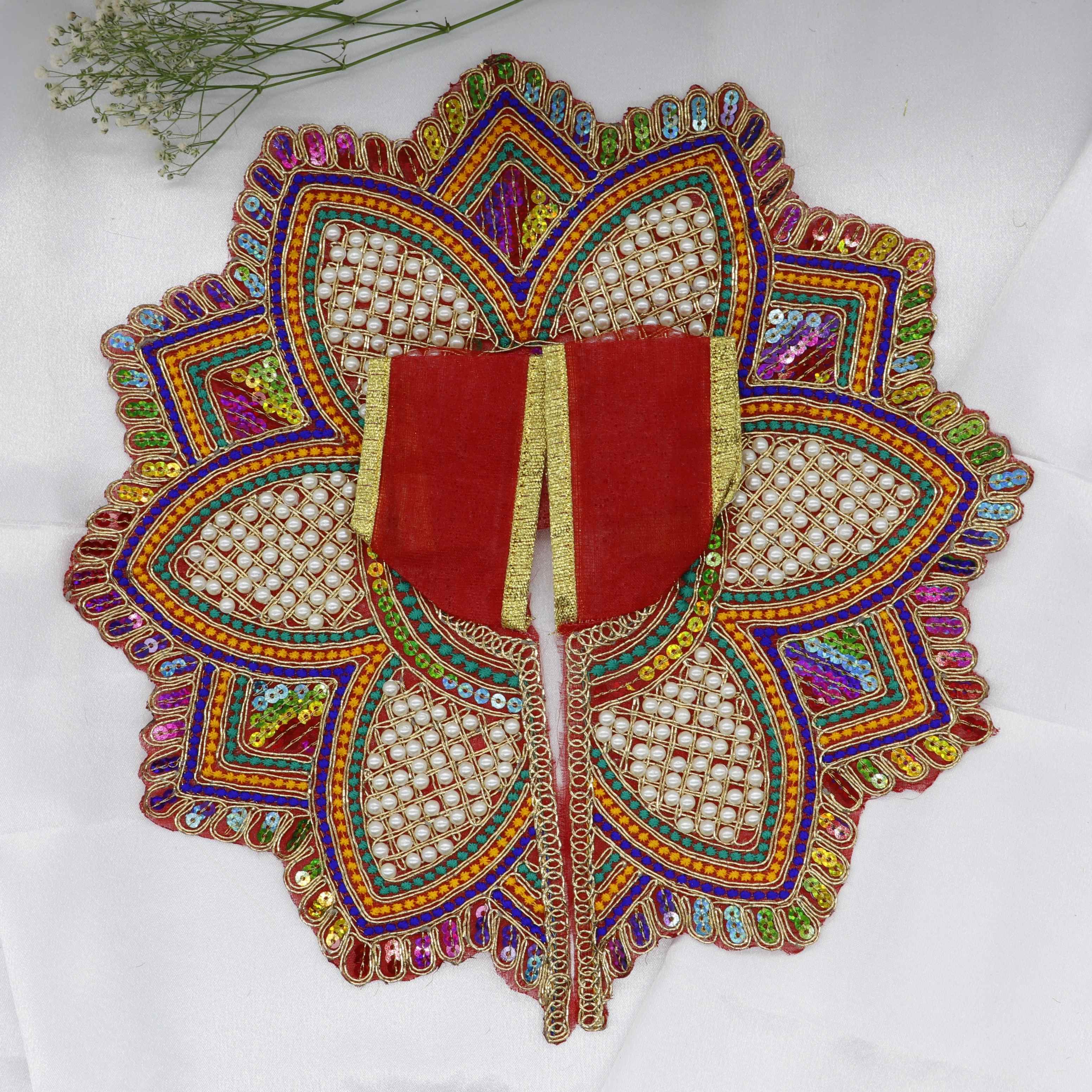 Moti Mandal Design Net Fabric Laddu Gopal Dress