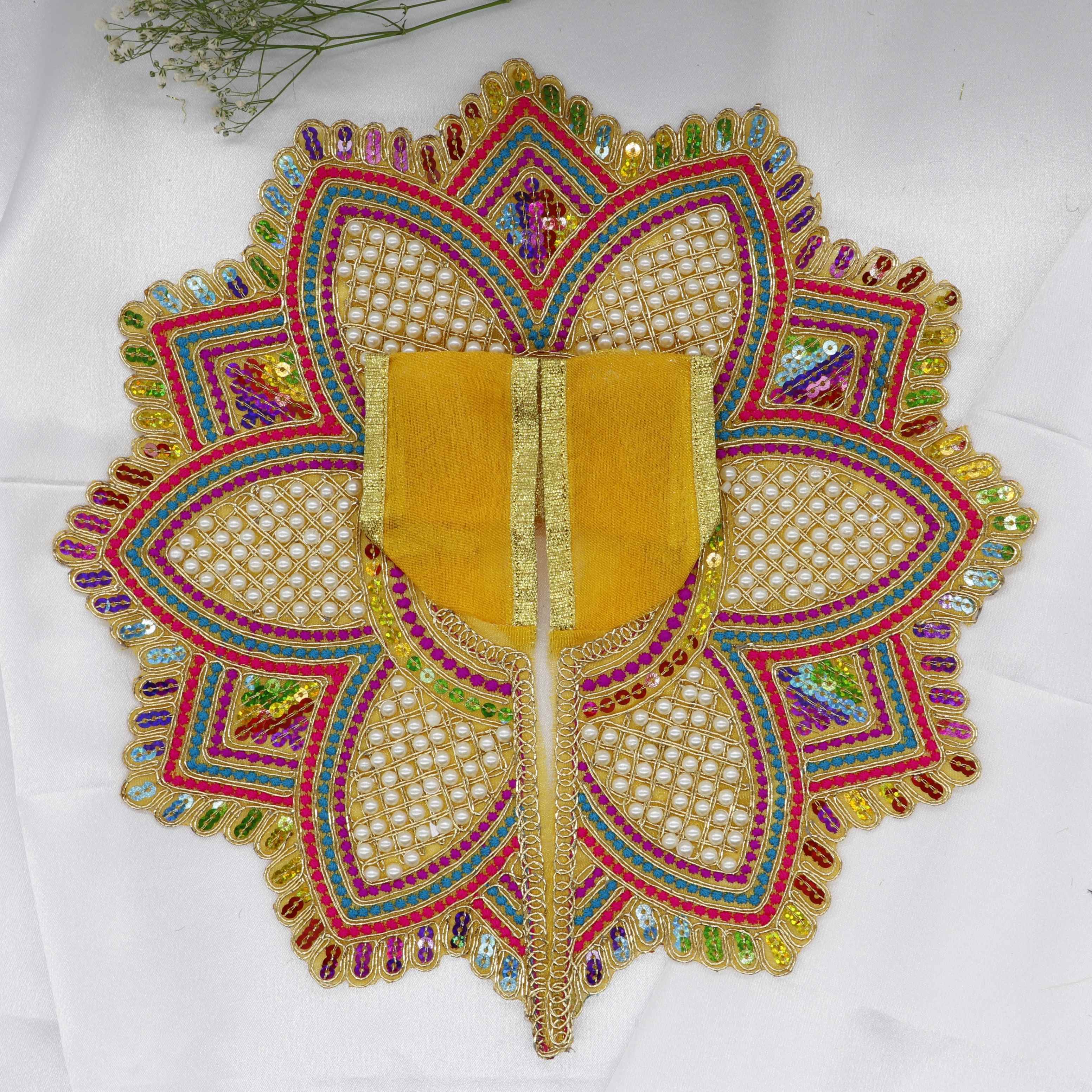 Moti Mandal Design Net Fabric Laddu Gopal Dress