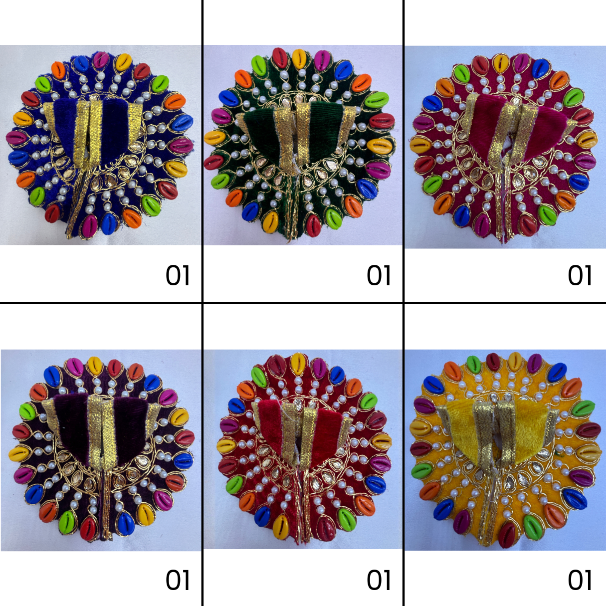 Panchrangi Poshak For Laddu Gopal - Mix Color / Pack of 12
