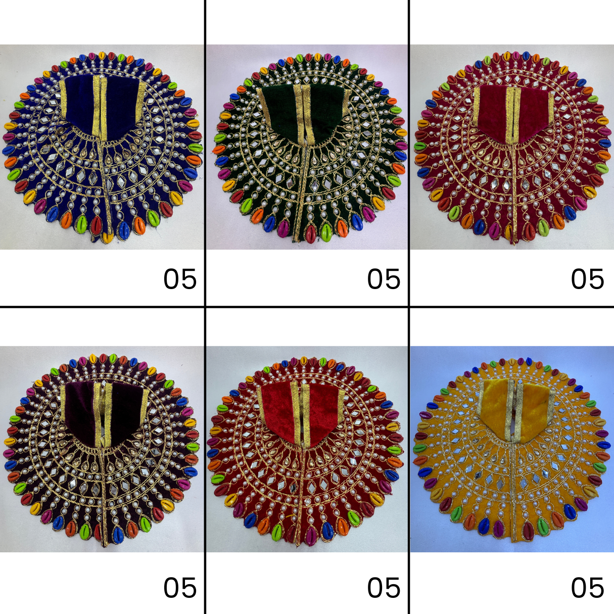 Panchrangi Poshak For Laddu Gopal - Mix Color / Pack of 12