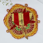 ફૂલ પત્તી ઝરી વર્ક લાડુ ગોપાલ ડ્રેસ