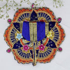 ફૂલ પત્તી ઝરી વર્ક લાડુ ગોપાલ ડ્રેસ