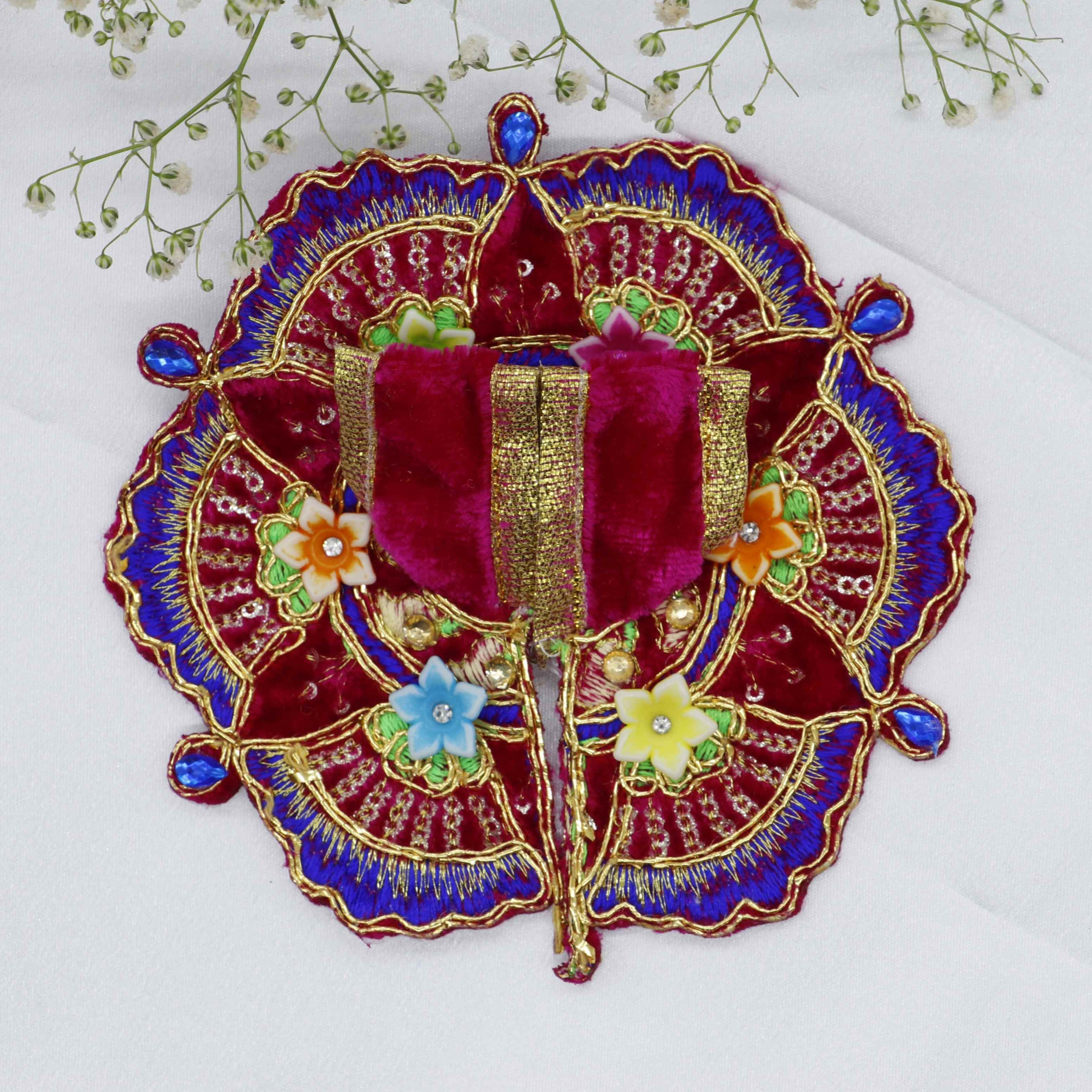 Phool Patti Zari Work Laddu Gopal Dress