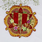 ફૂલ પત્તી ઝરી વર્ક લાડુ ગોપાલ ડ્રેસ