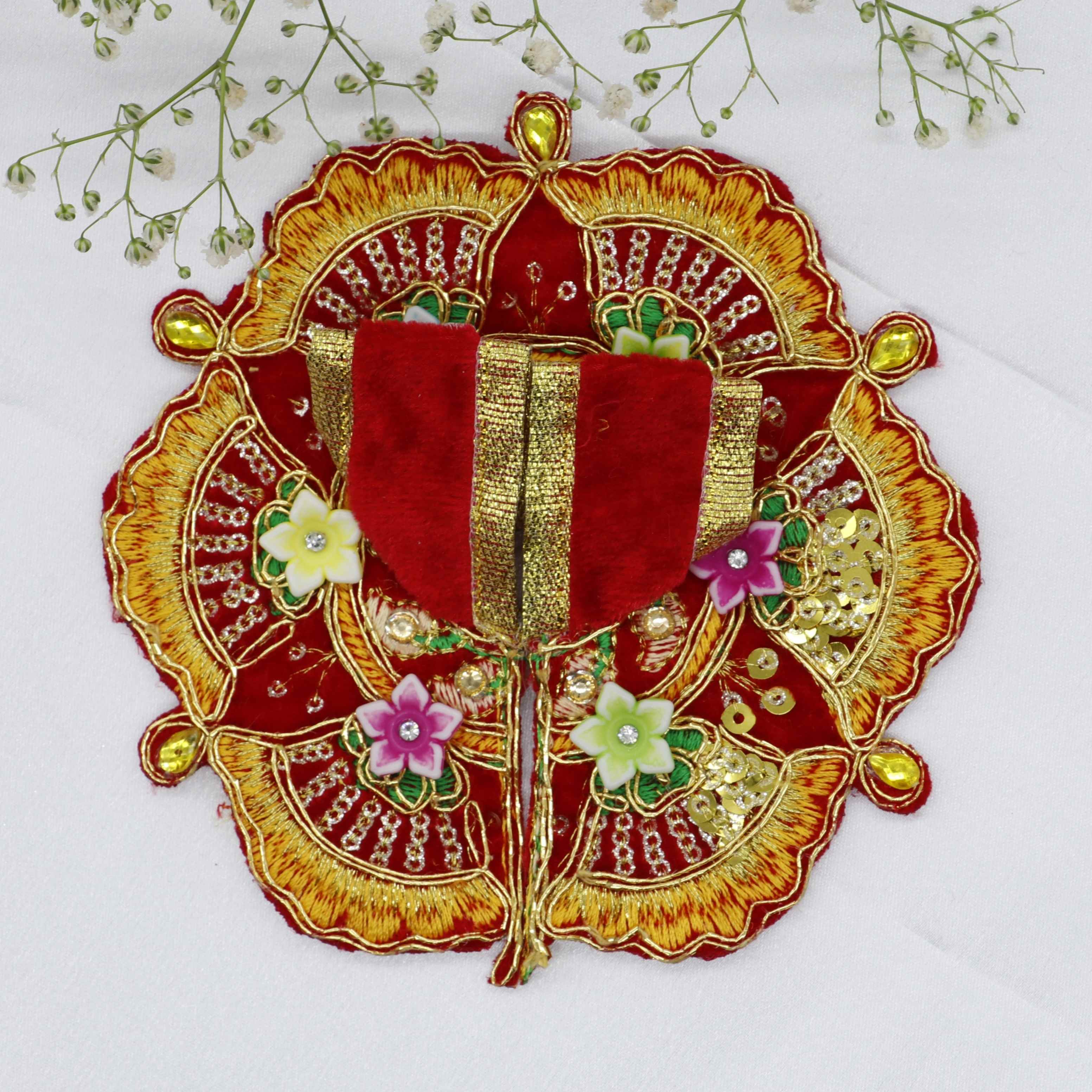 Phool Patti Zari Work Laddu Gopal Dress
