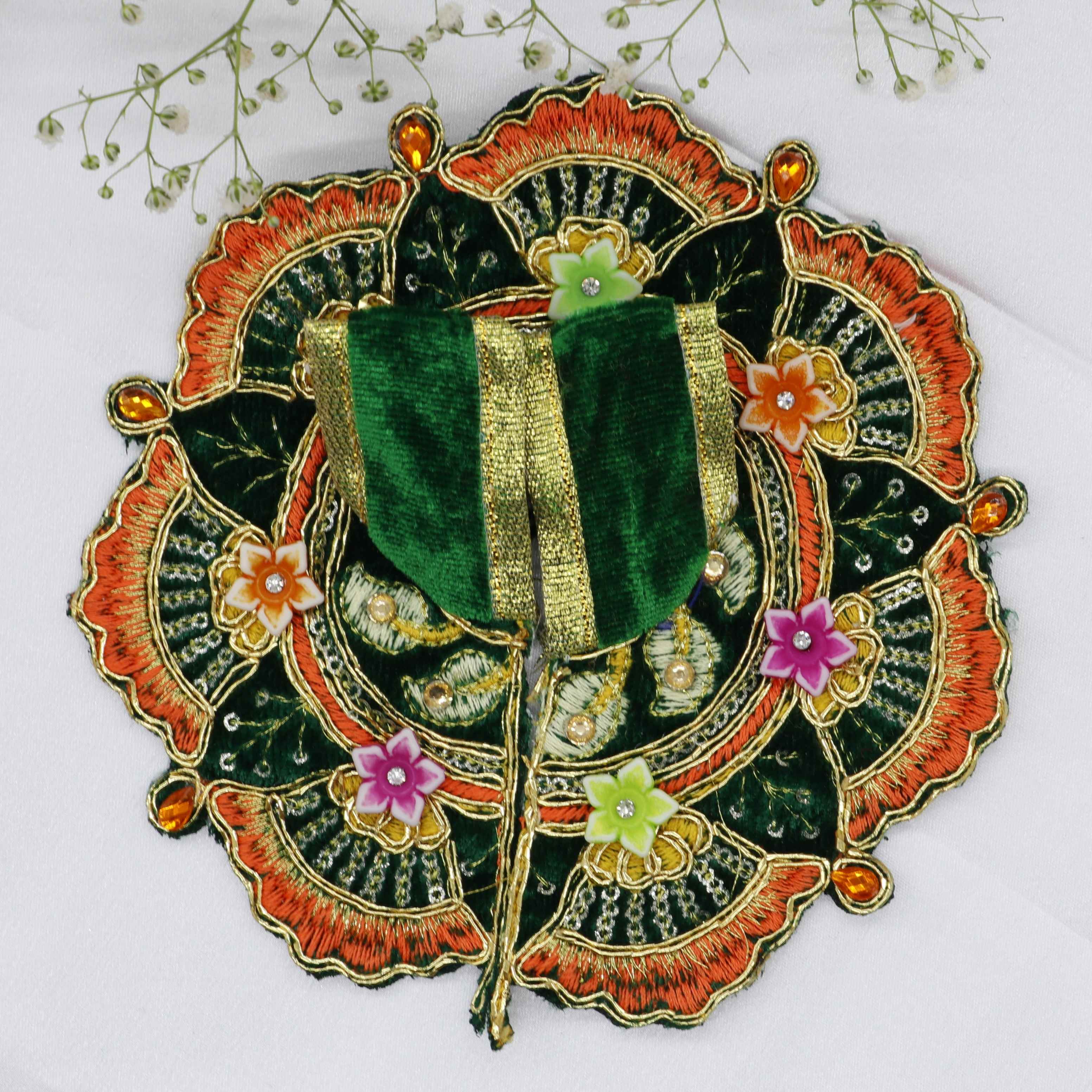 Phool Patti Zari Work Laddu Gopal Dress