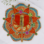ફૂલ પત્તી ઝરી વર્ક લાડુ ગોપાલ ડ્રેસ