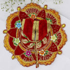 ફૂલ પત્તી ઝરી વર્ક લાડુ ગોપાલ ડ્રેસ
