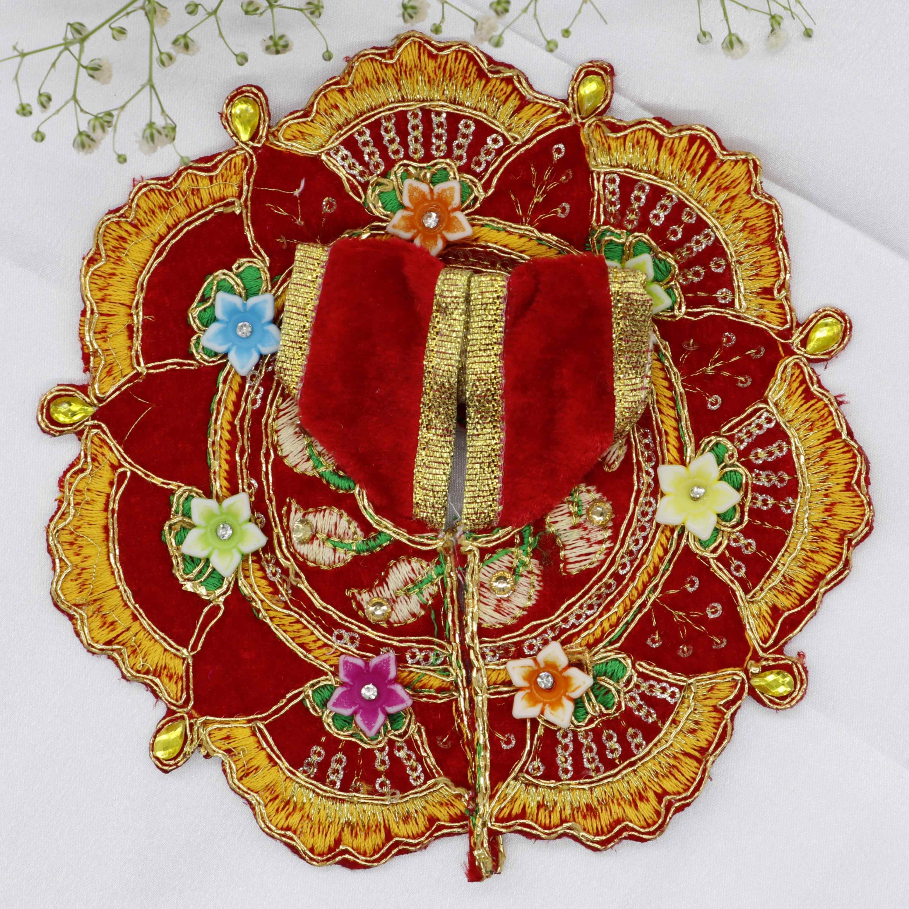 Phool Patti Zari Work Laddu Gopal Dress