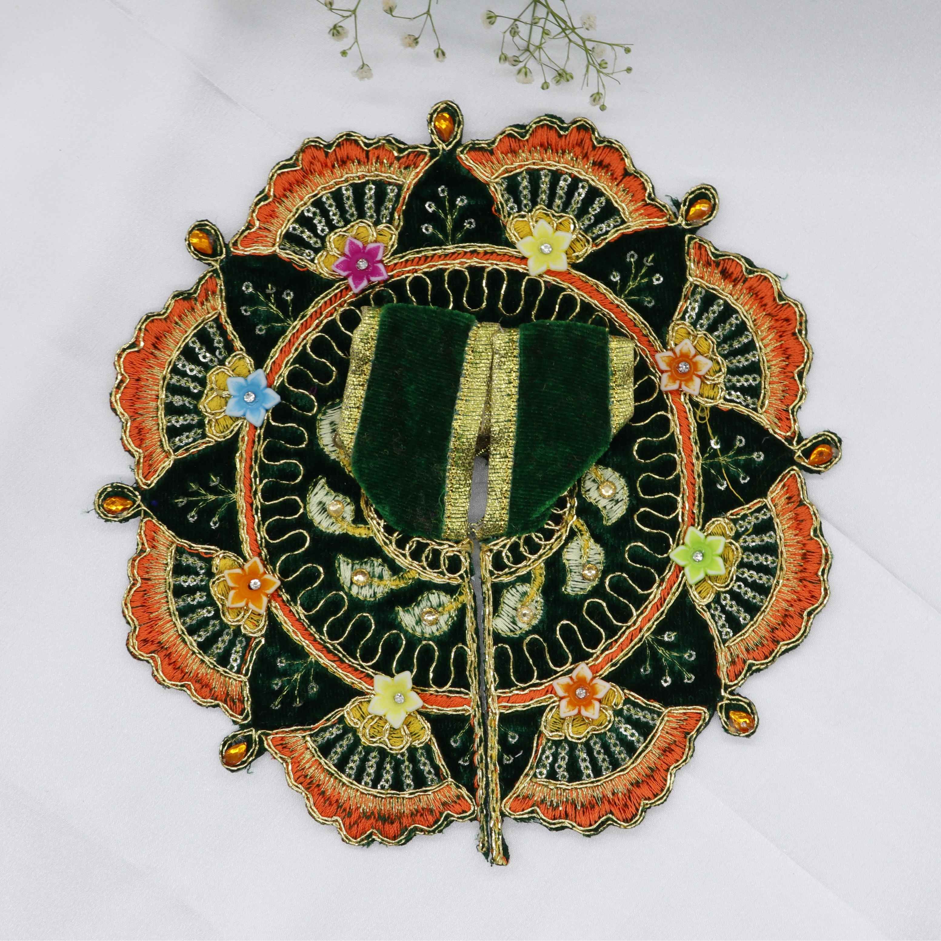 Phool Patti Zari Work Laddu Gopal Dress