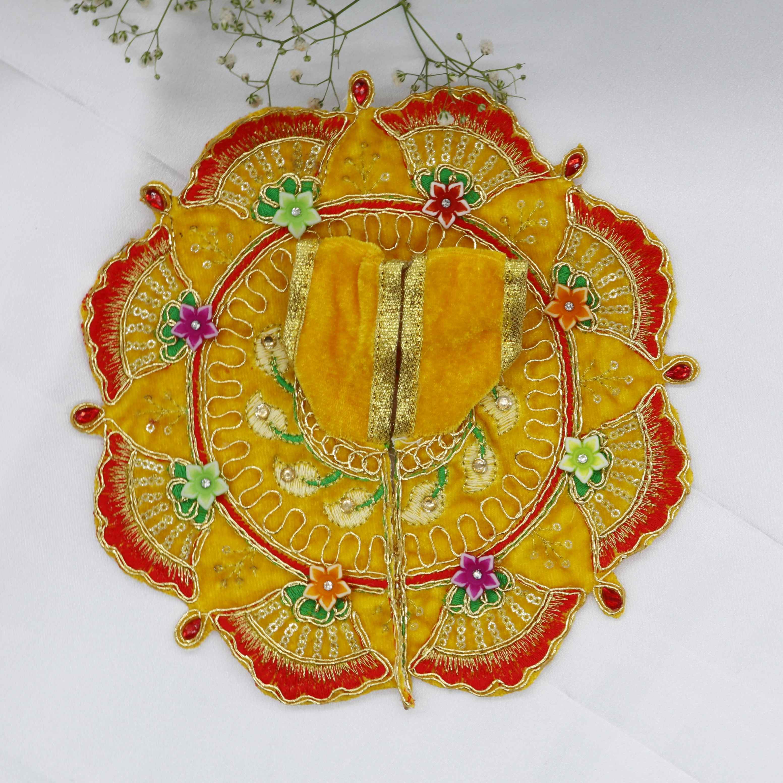 Phool Patti Zari Work Laddu Gopal Dress