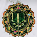 ફૂલ પત્તી ઝરી વર્ક લાડુ ગોપાલ ડ્રેસ