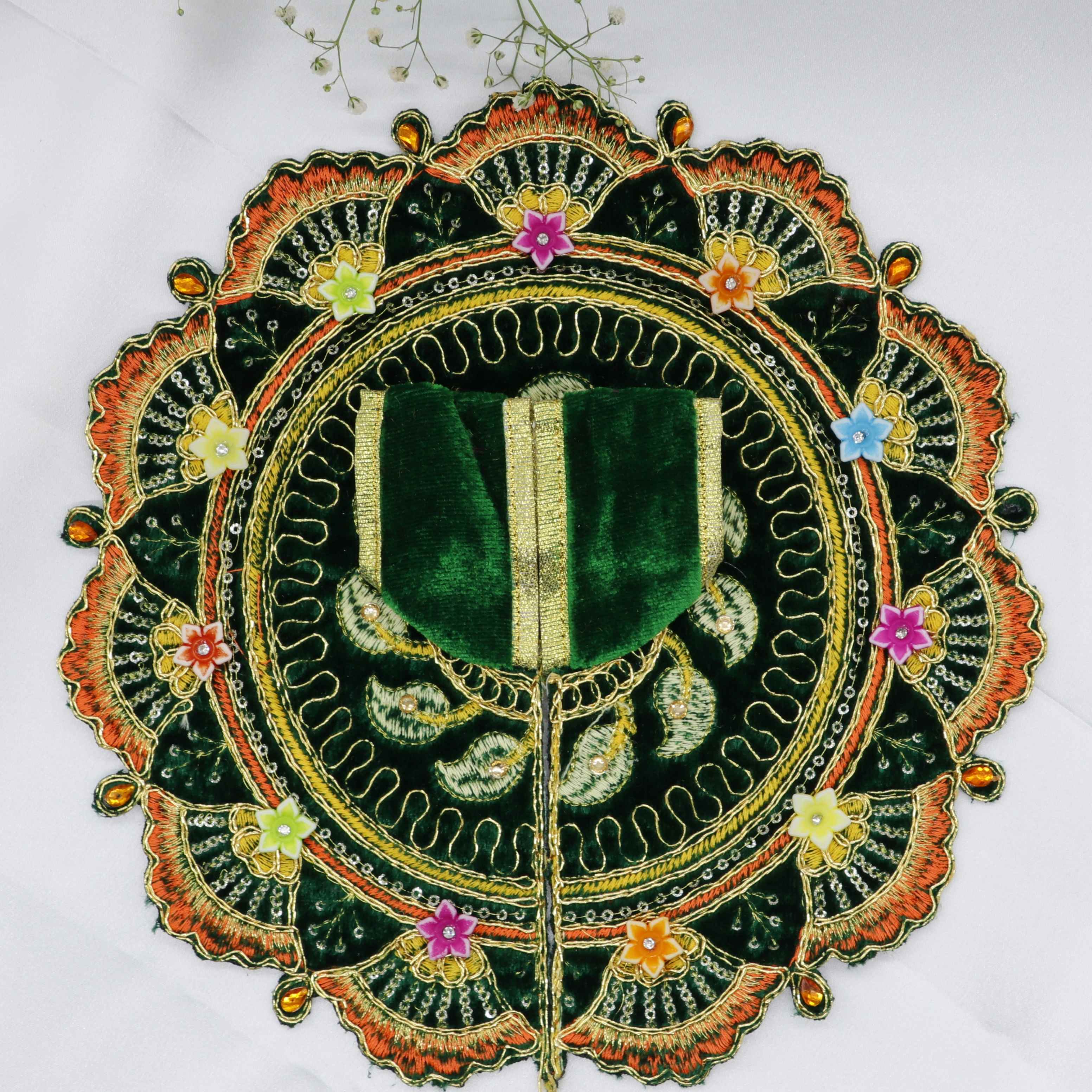 Phool Patti Zari Work Laddu Gopal Dress