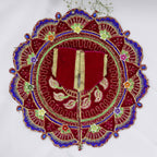 ફૂલ પત્તી ઝરી વર્ક લાડુ ગોપાલ ડ્રેસ