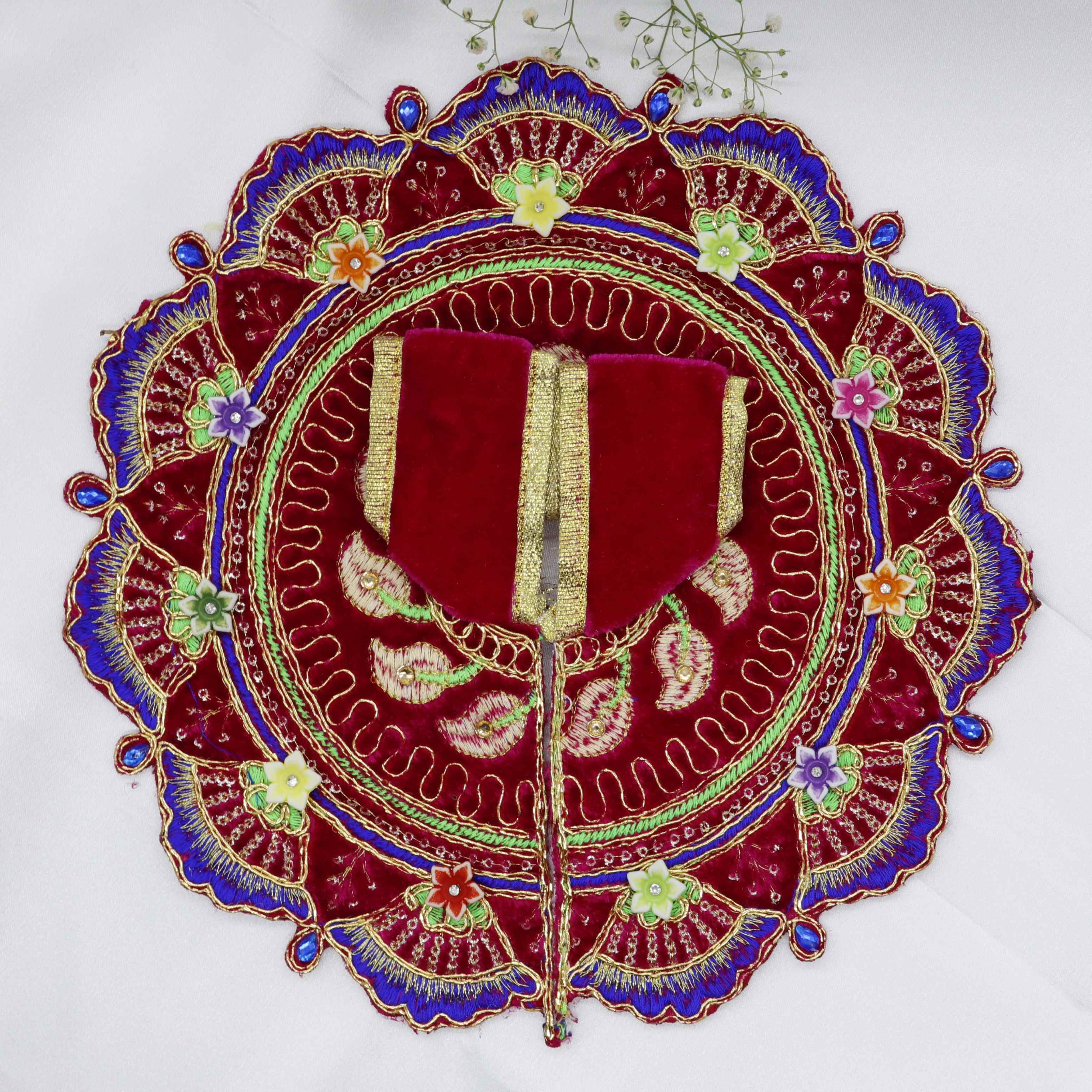 Phool Patti Zari Work Laddu Gopal Dress