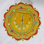ફૂલ પત્તી ઝરી વર્ક લાડુ ગોપાલ ડ્રેસ
