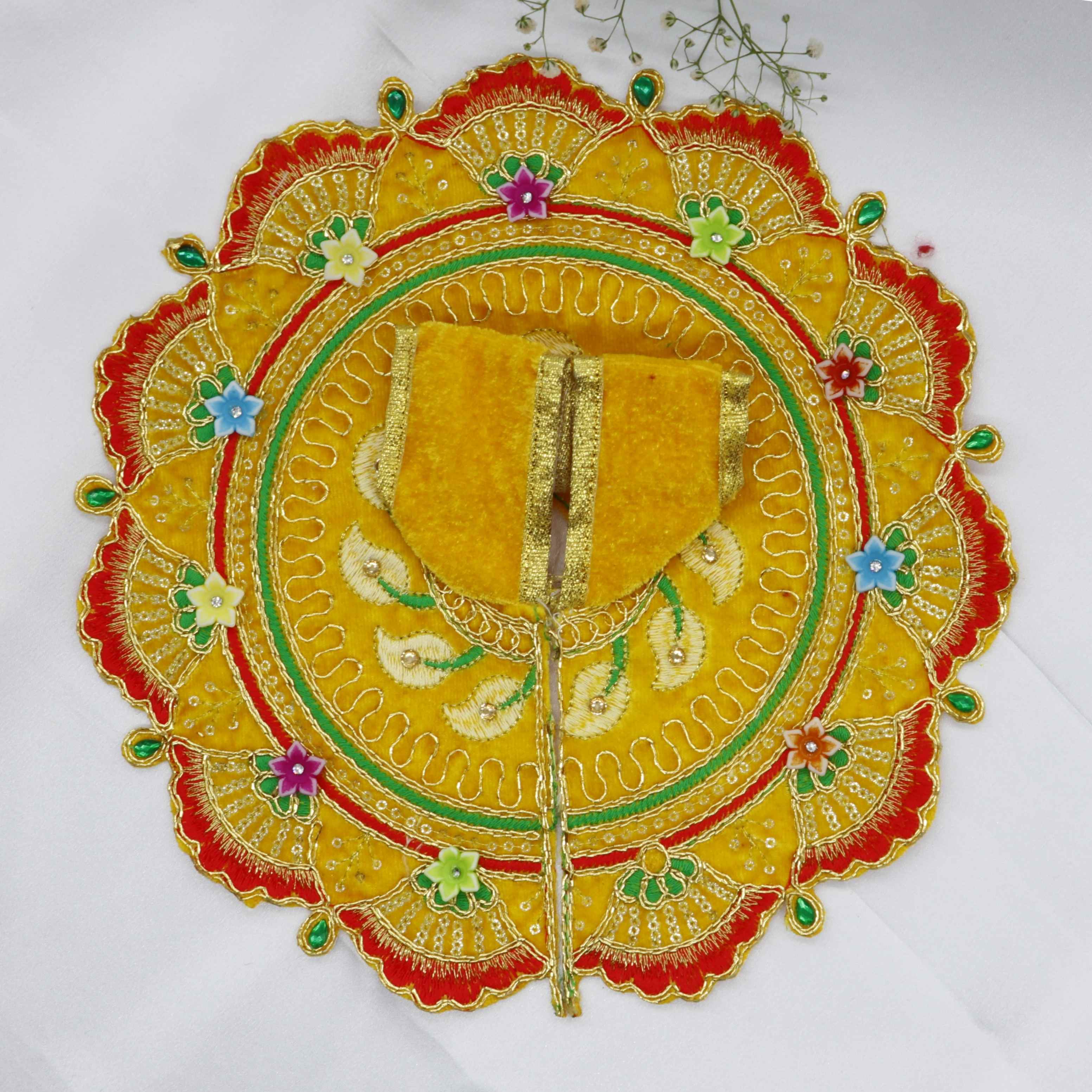 Phool Patti Zari Work Laddu Gopal Dress