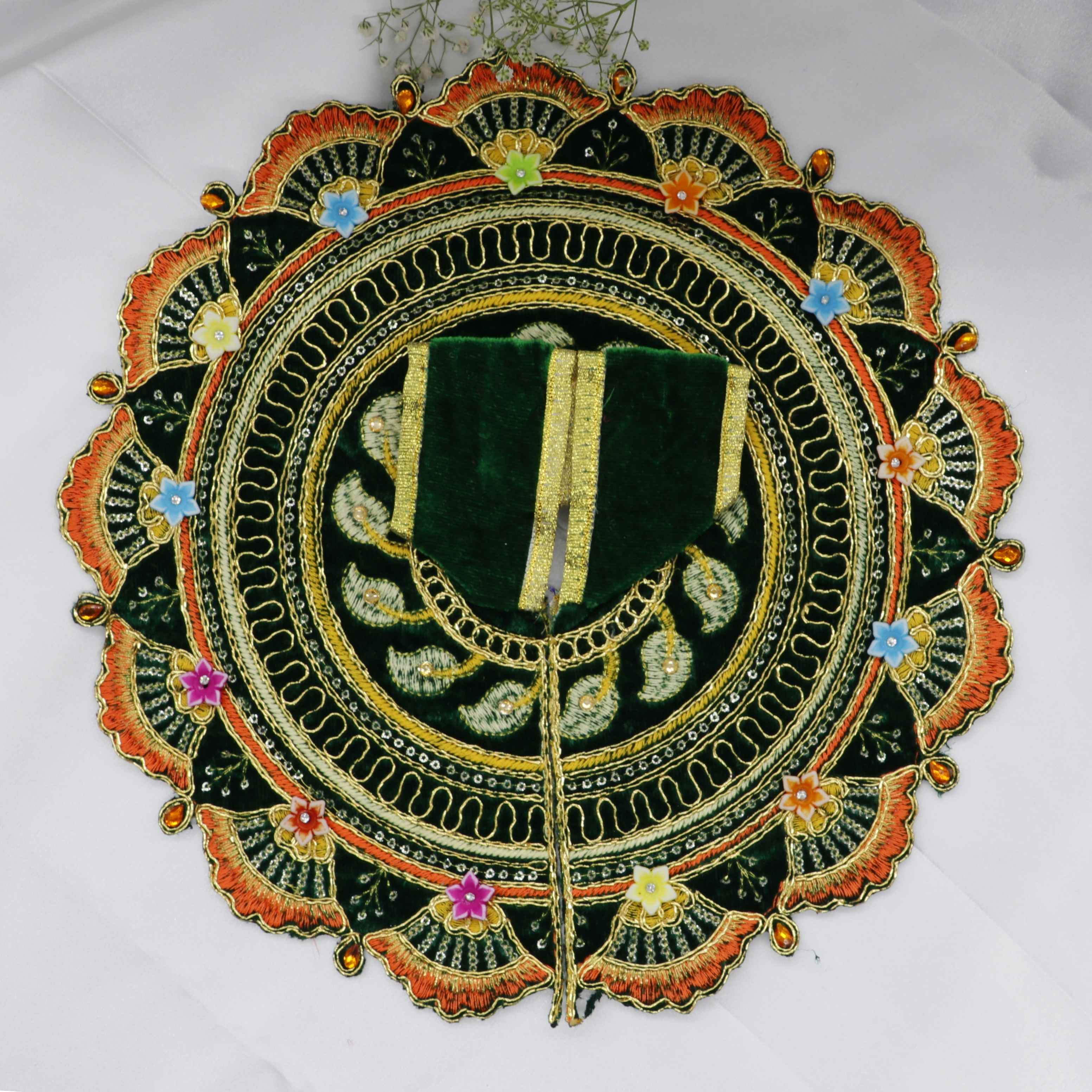 Phool Patti Zari Work Laddu Gopal Dress