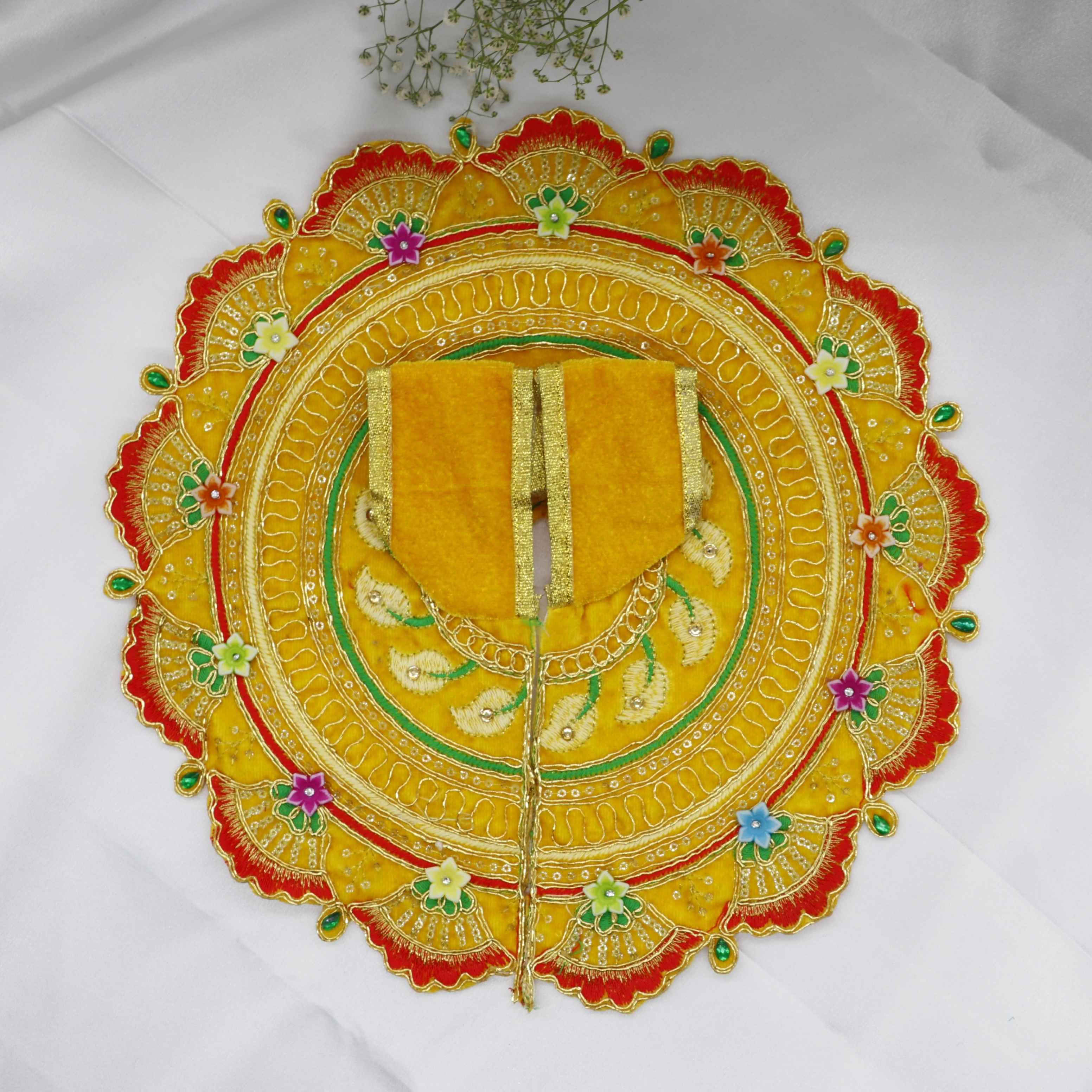 Phool Patti Zari Work Laddu Gopal Dress