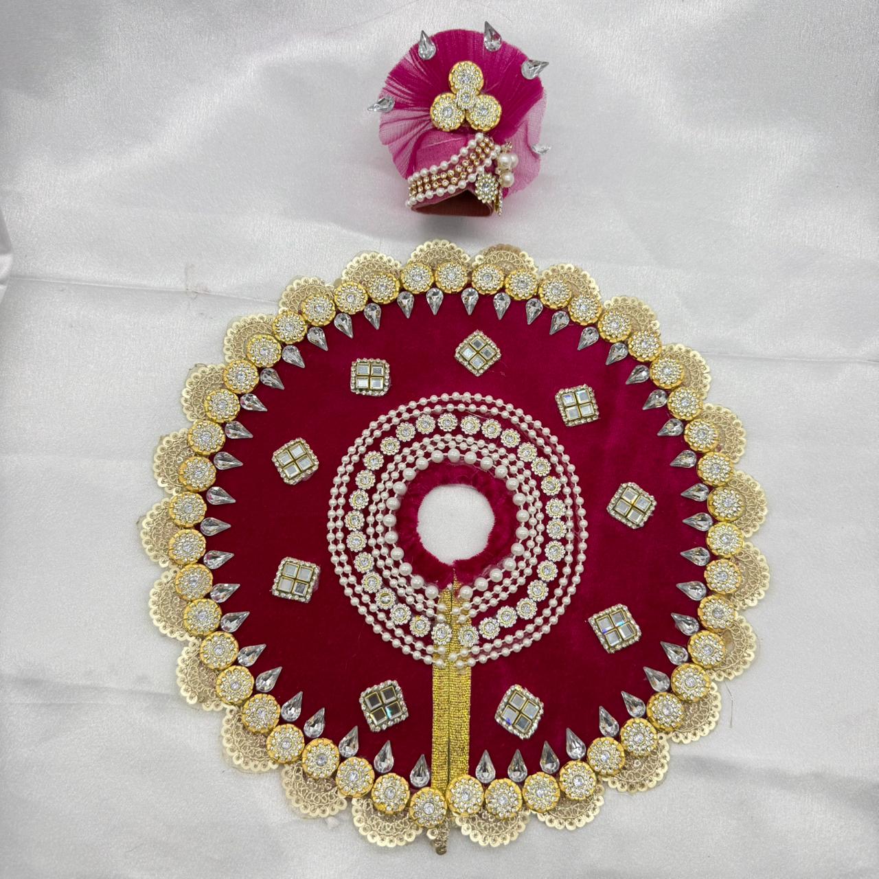Stone Work Laddu Gopal Dress With Mukut