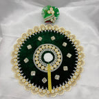 સ્ટોન વર્કનો લાડુ ગોપાલ ડ્રેસ વિથ મુકુટ