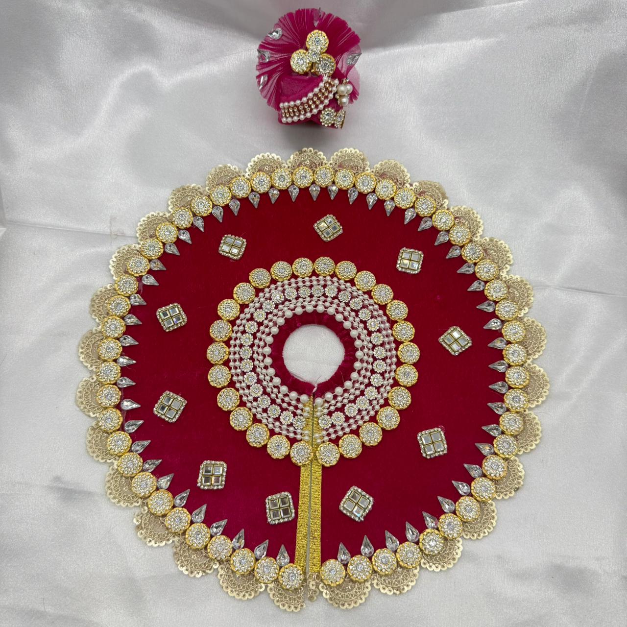 Stone Work Laddu Gopal Dress With Mukut