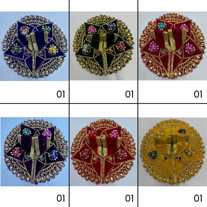 Trikona Shringar Poshak For Laddu Gopal - Mix Color - Pack of 12
