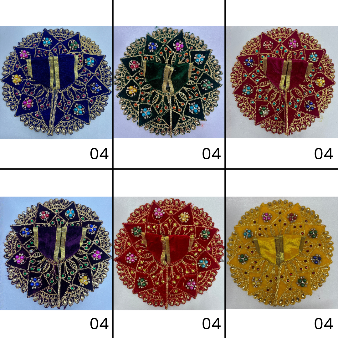 Trikona Shringar Poshak For Laddu Gopal - Mix Color - Pack of 12