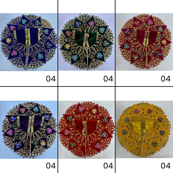 Trikona Shringar Poshak For Laddu Gopal - Mix Color - Pack of 12