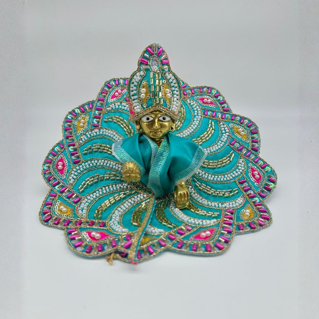 Pushpanjali Poshak With Mukut For Laddu Gopal