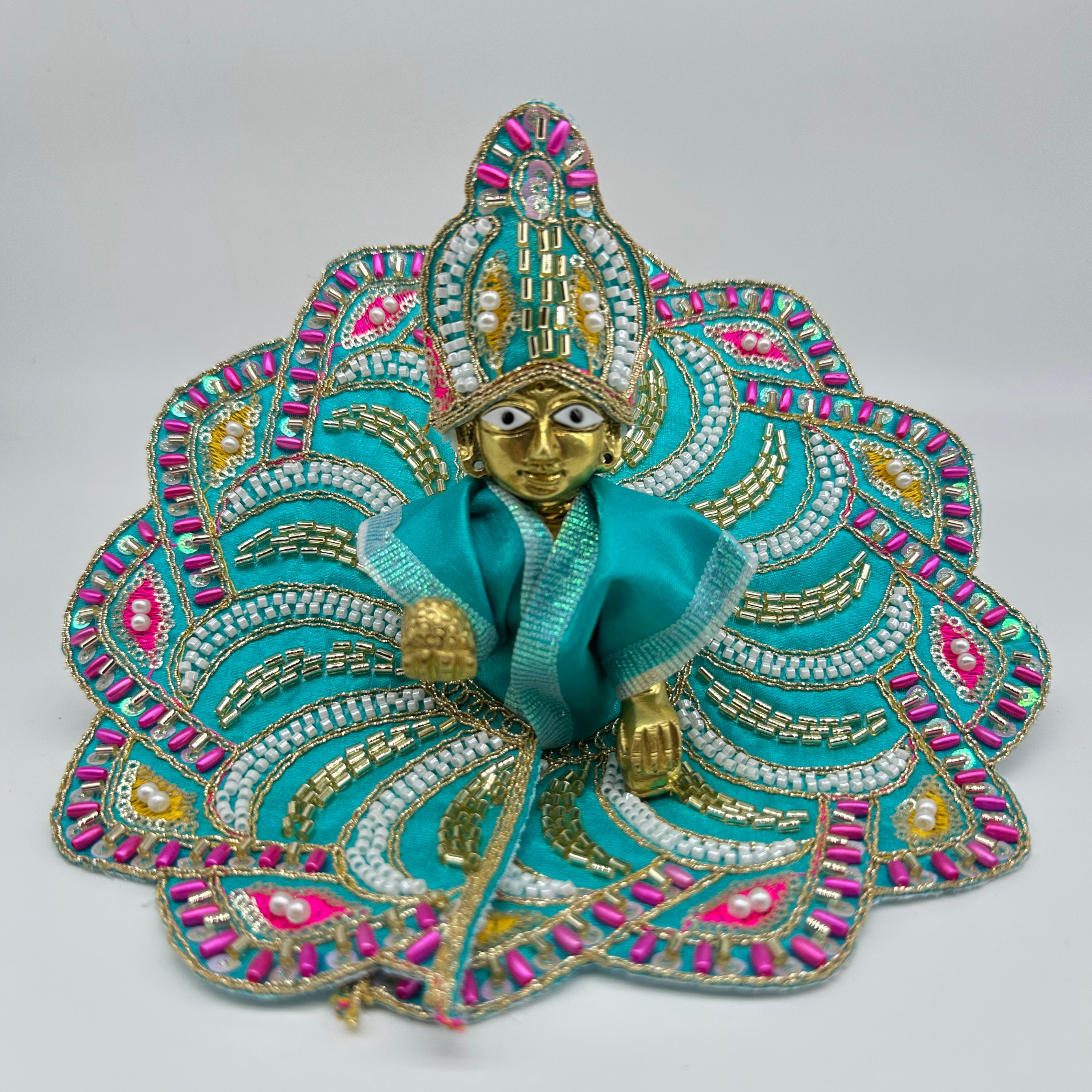 Pushpanjali Poshak With Mukut For Laddu Gopal - Pack of 12