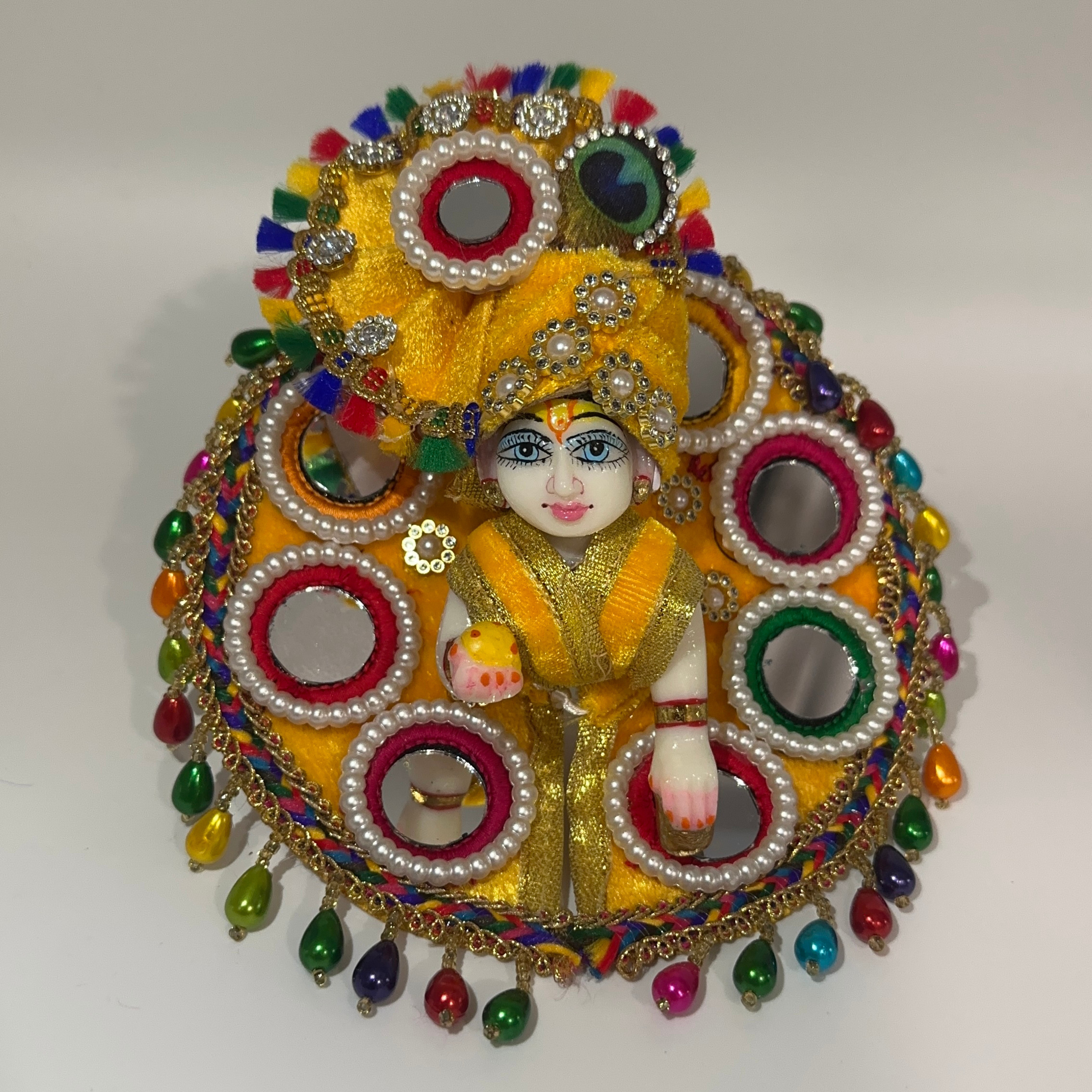 Rajasthani Mirror Poshak With Mukut For Laddu gopal
