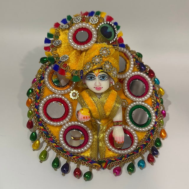 Rajasthani Mirror Poshak With Mukut For Laddu gopal - Pack of 7