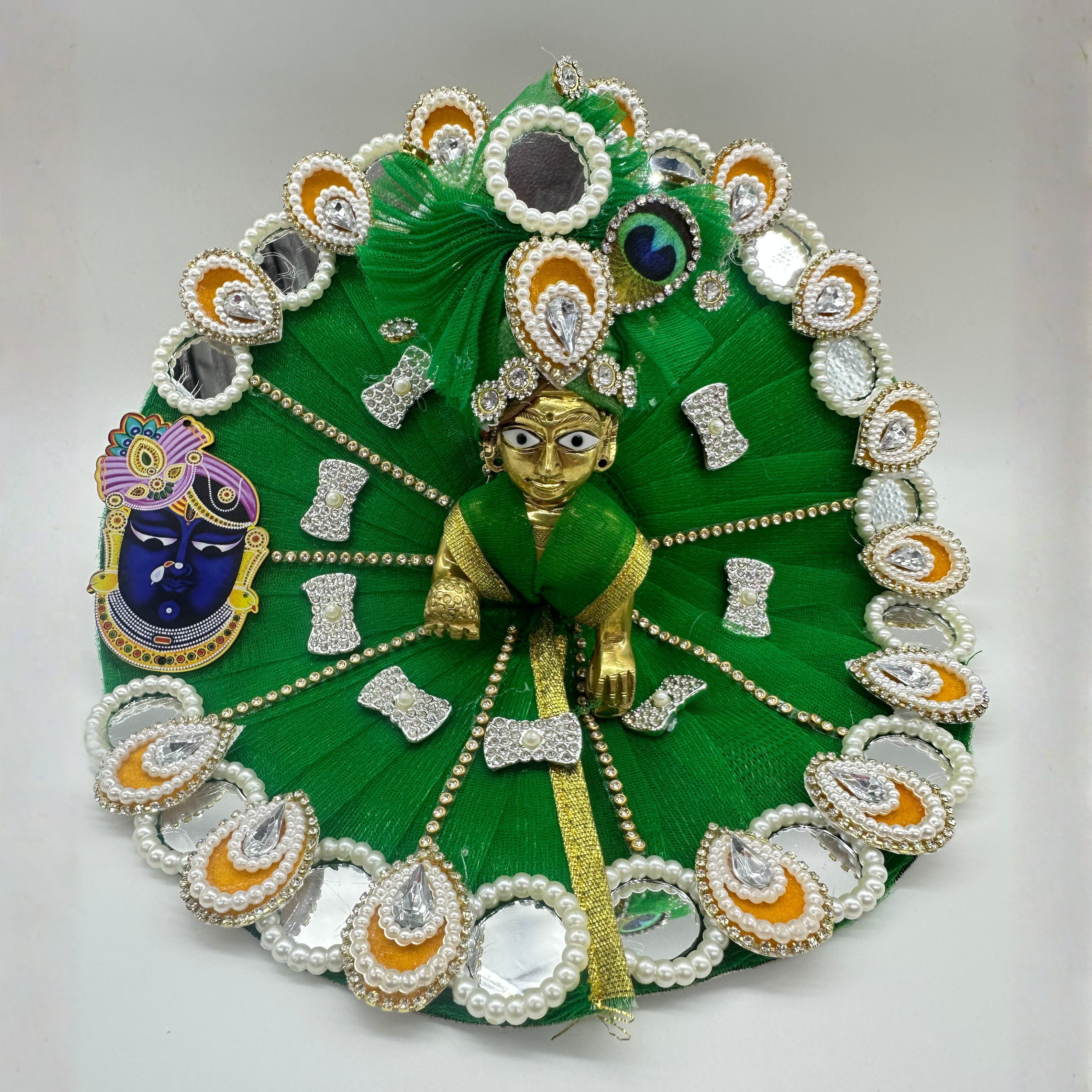 Shrinathji Swaroop Poshak With Mukut For Laddu Gopal