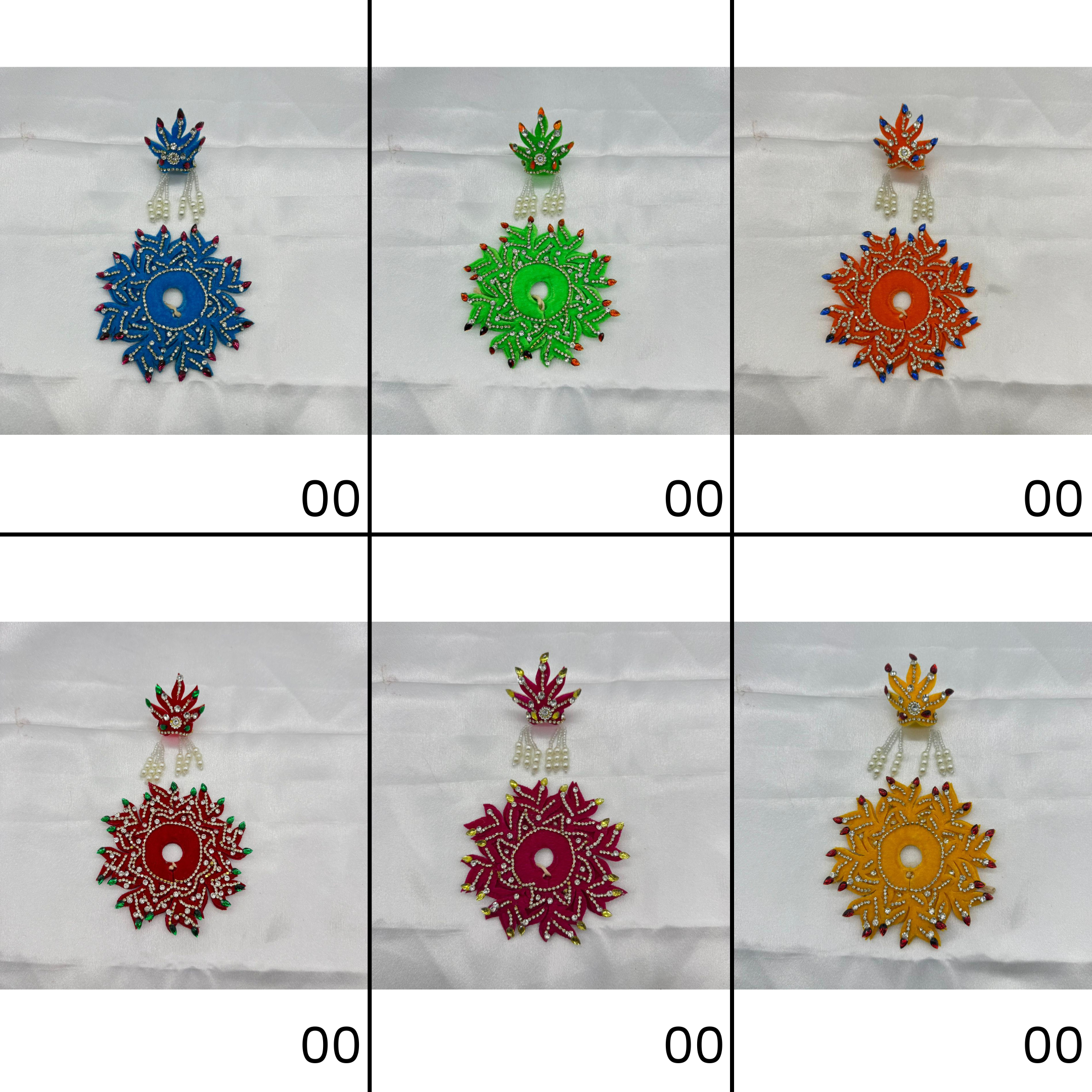 Agni Shringar Laddu Gopal Dress With Mukut - Mix Color - Pack of 12