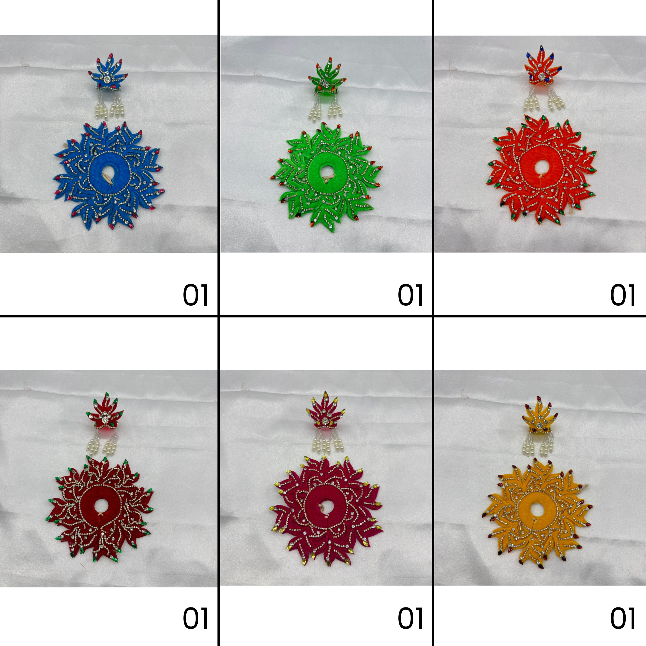 Agni Shringar Laddu Gopal Dress With Mukut - Mix Color - Pack of 12