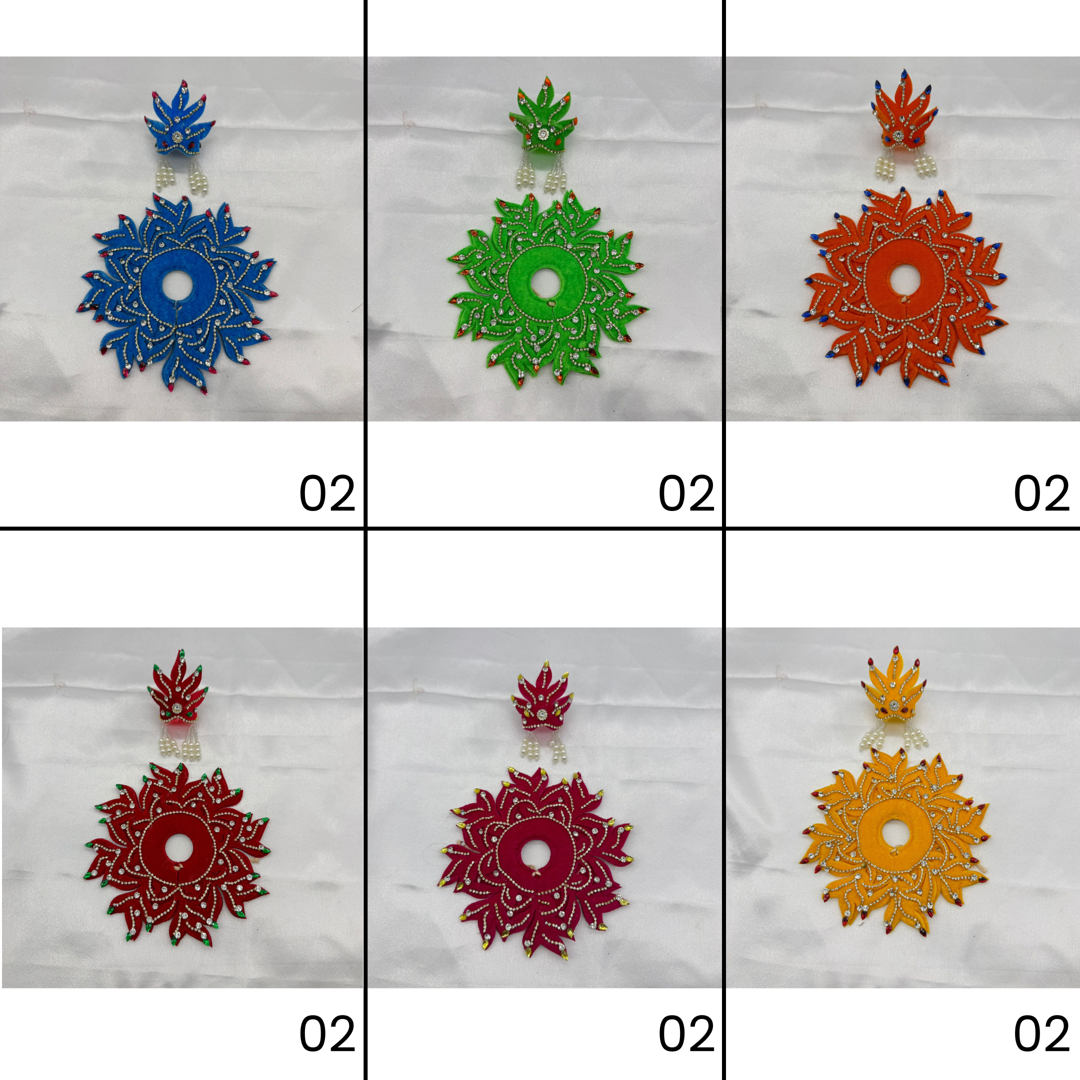 Agni Shringar Laddu Gopal Dress With Mukut - Mix Color - Pack of 12