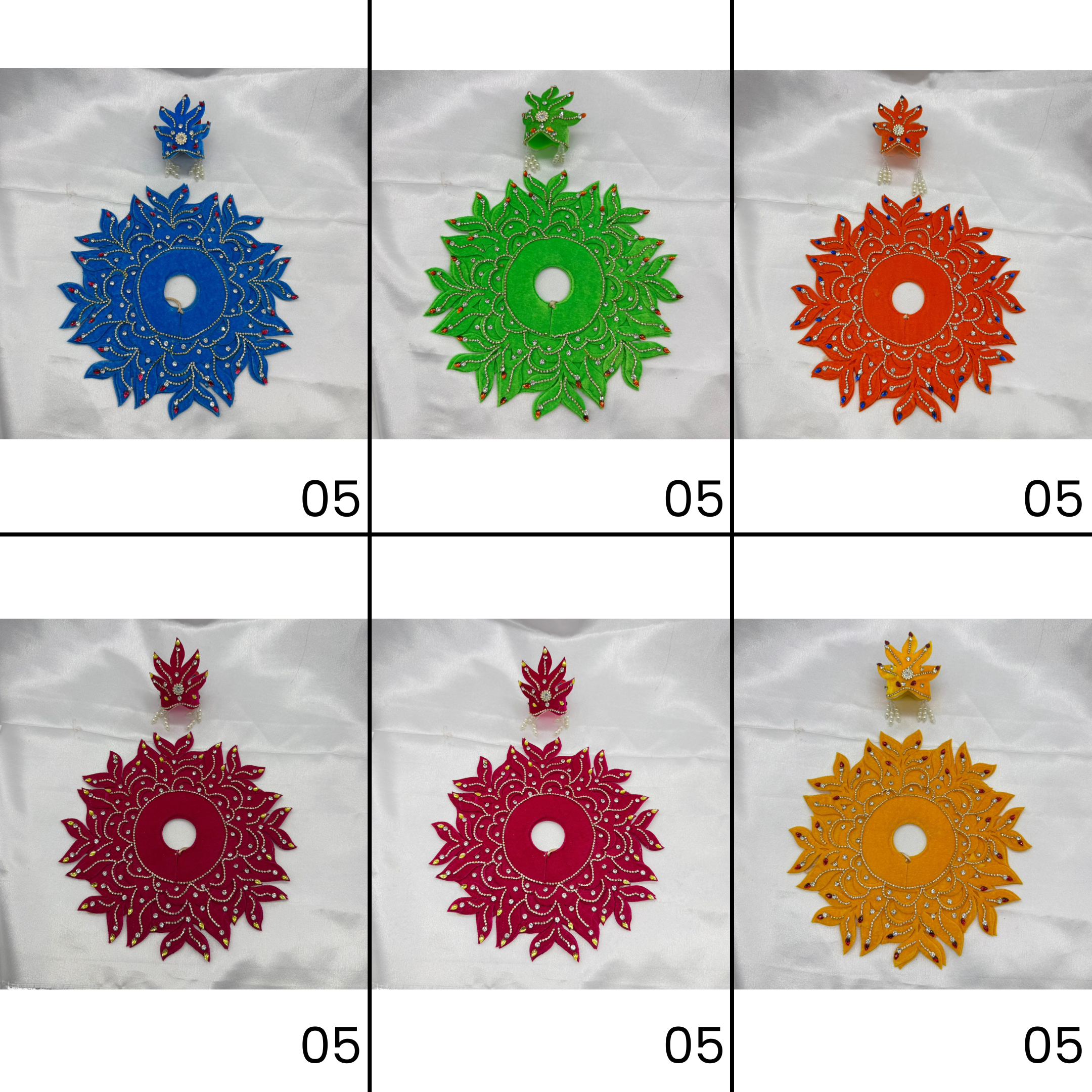 Agni Shringar Laddu Gopal Dress With Mukut - Mix Color - Pack of 12