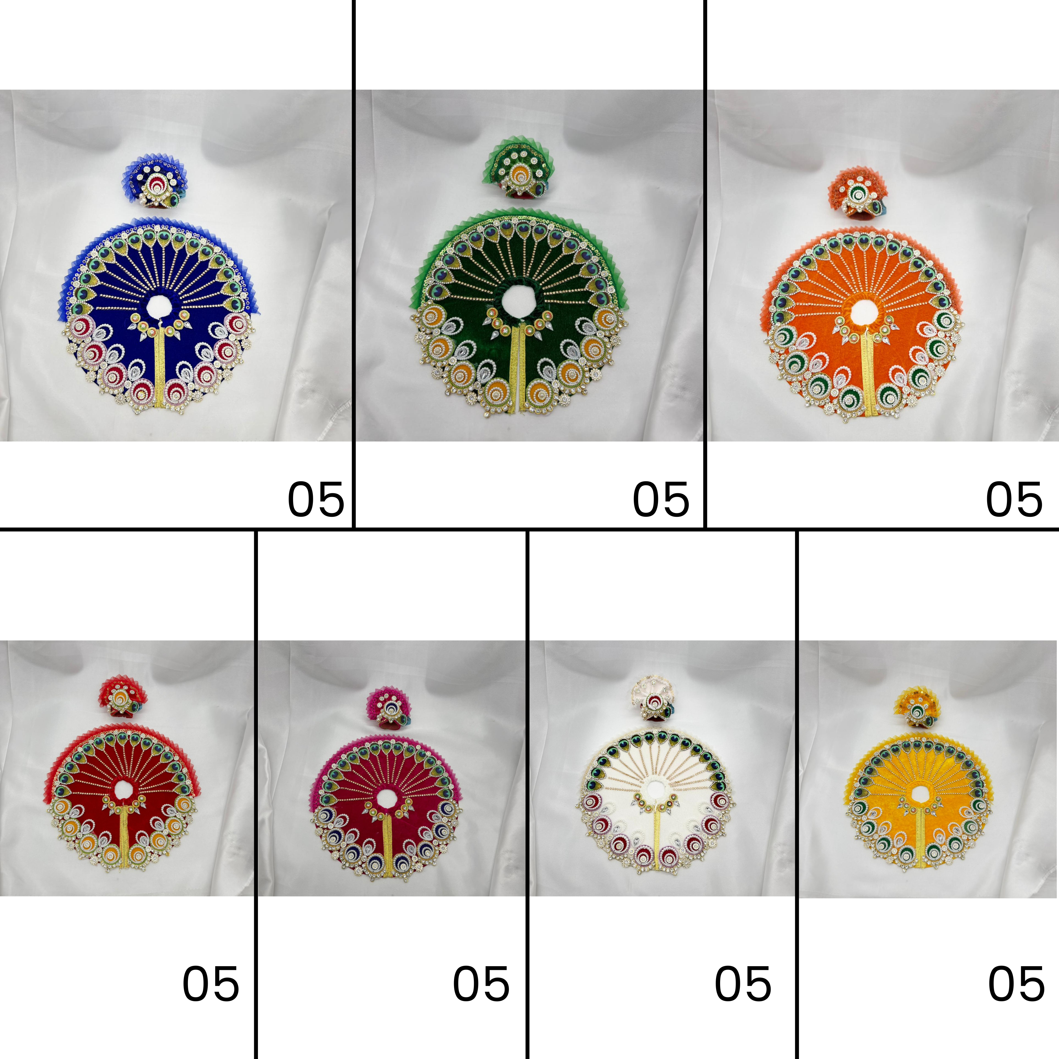 Divya Shringar Laddu Gopal Dress With Mukut - MIx Color - Pack of 7