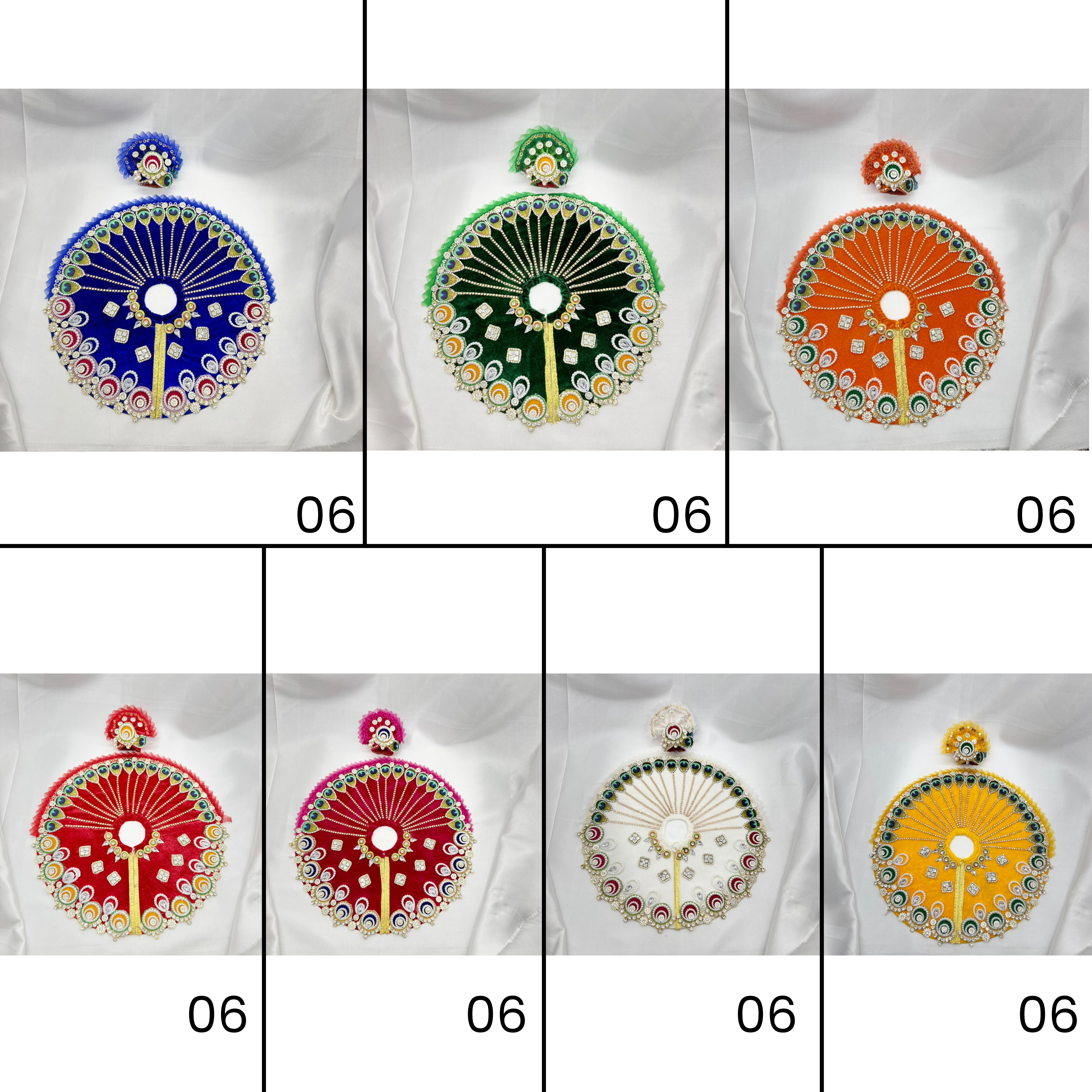 Divya Shringar Laddu Gopal Dress With Mukut - MIx Color - Pack of 7