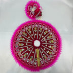 मुकुट के साथ पंख श्रृंगार लड्डू गोपाल पोशाक