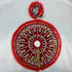 मुकुट के साथ पंख श्रृंगार लड्डू गोपाल पोशाक