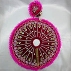 मुकुट के साथ पंख श्रृंगार लड्डू गोपाल पोशाक