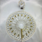 मुकुट के साथ पंख श्रृंगार लड्डू गोपाल पोशाक