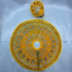 मुकुट के साथ पंख श्रृंगार लड्डू गोपाल पोशाक