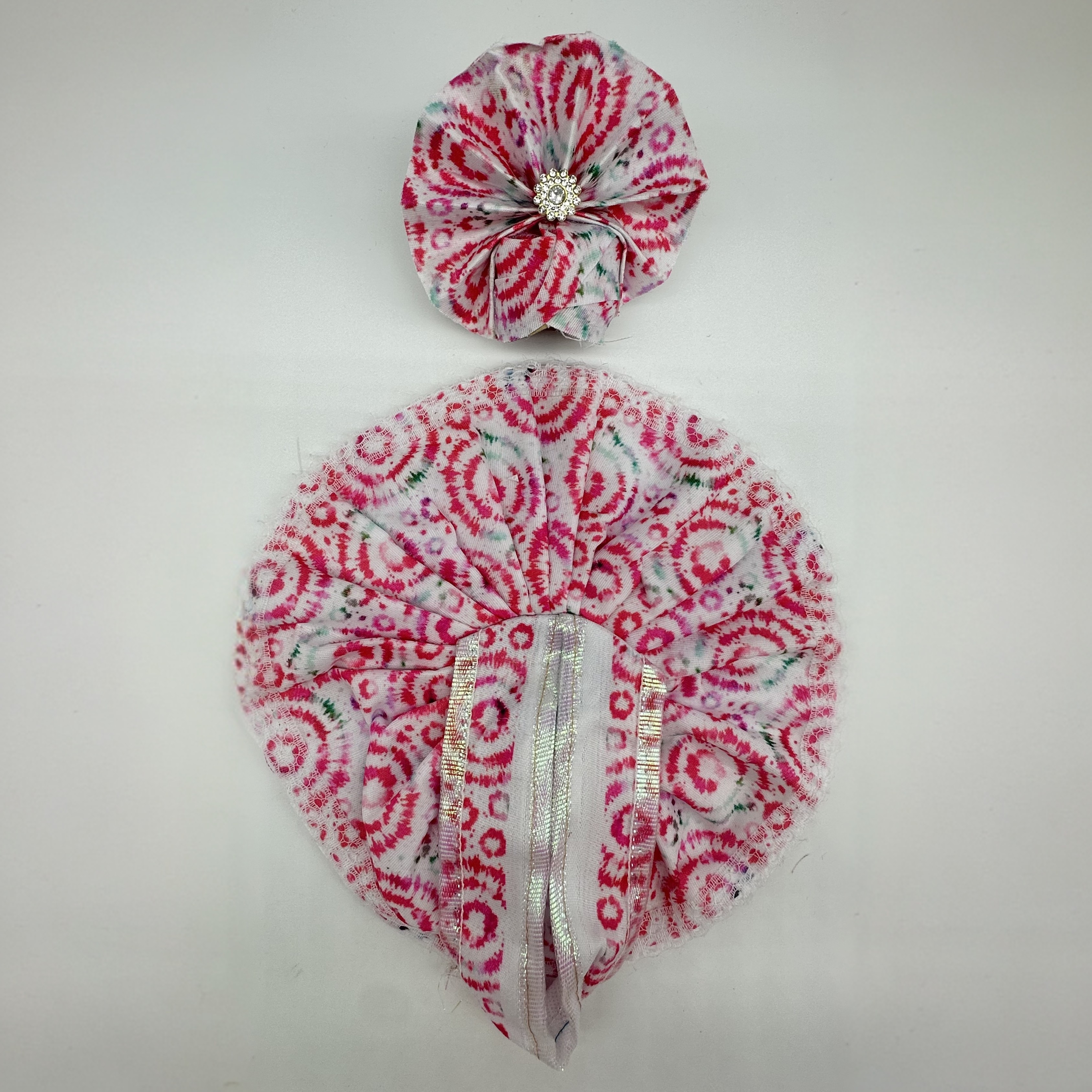 Cotton Bhakti Rang Poshak Dress With Mukut