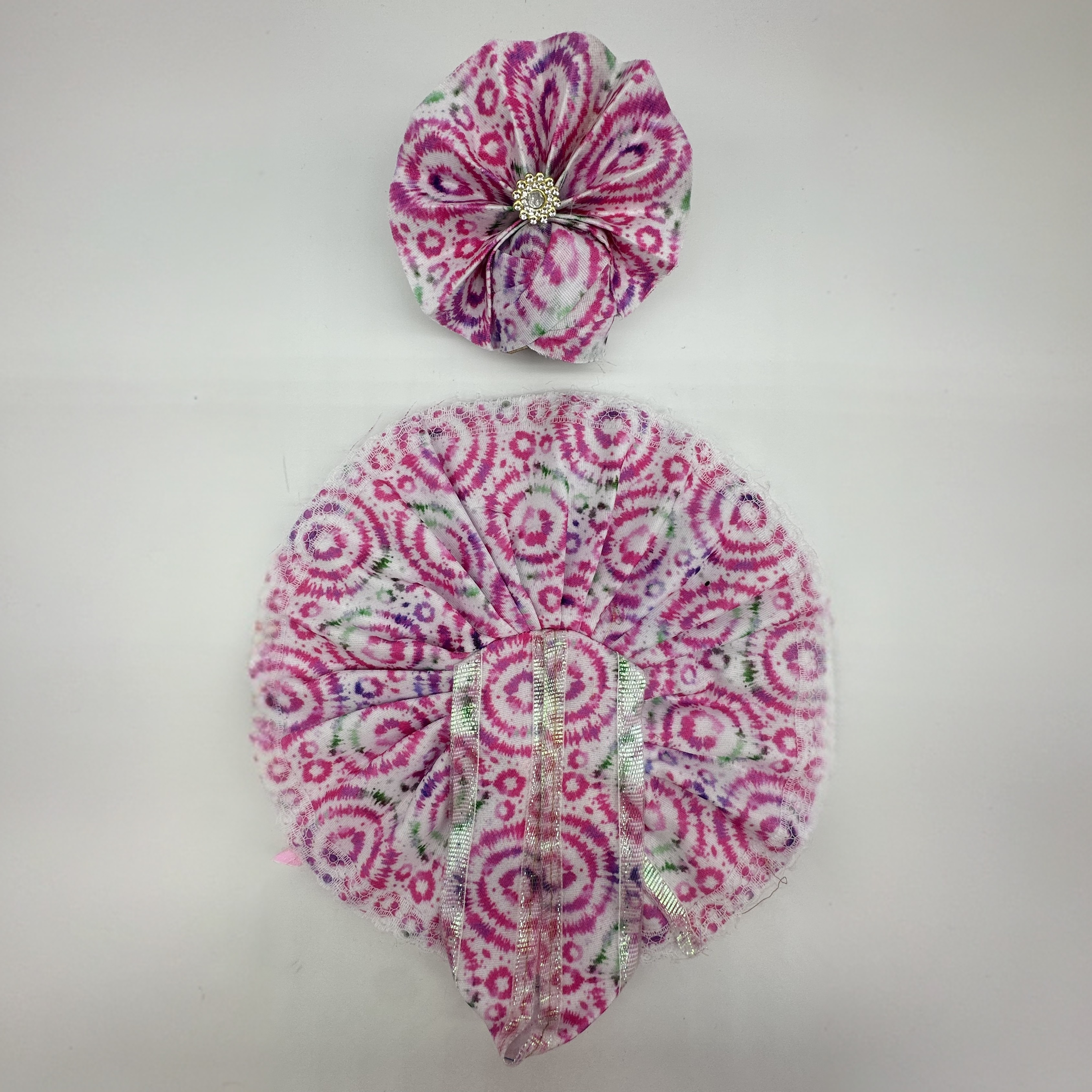 Cotton Bhakti Rang Poshak Dress With Mukut