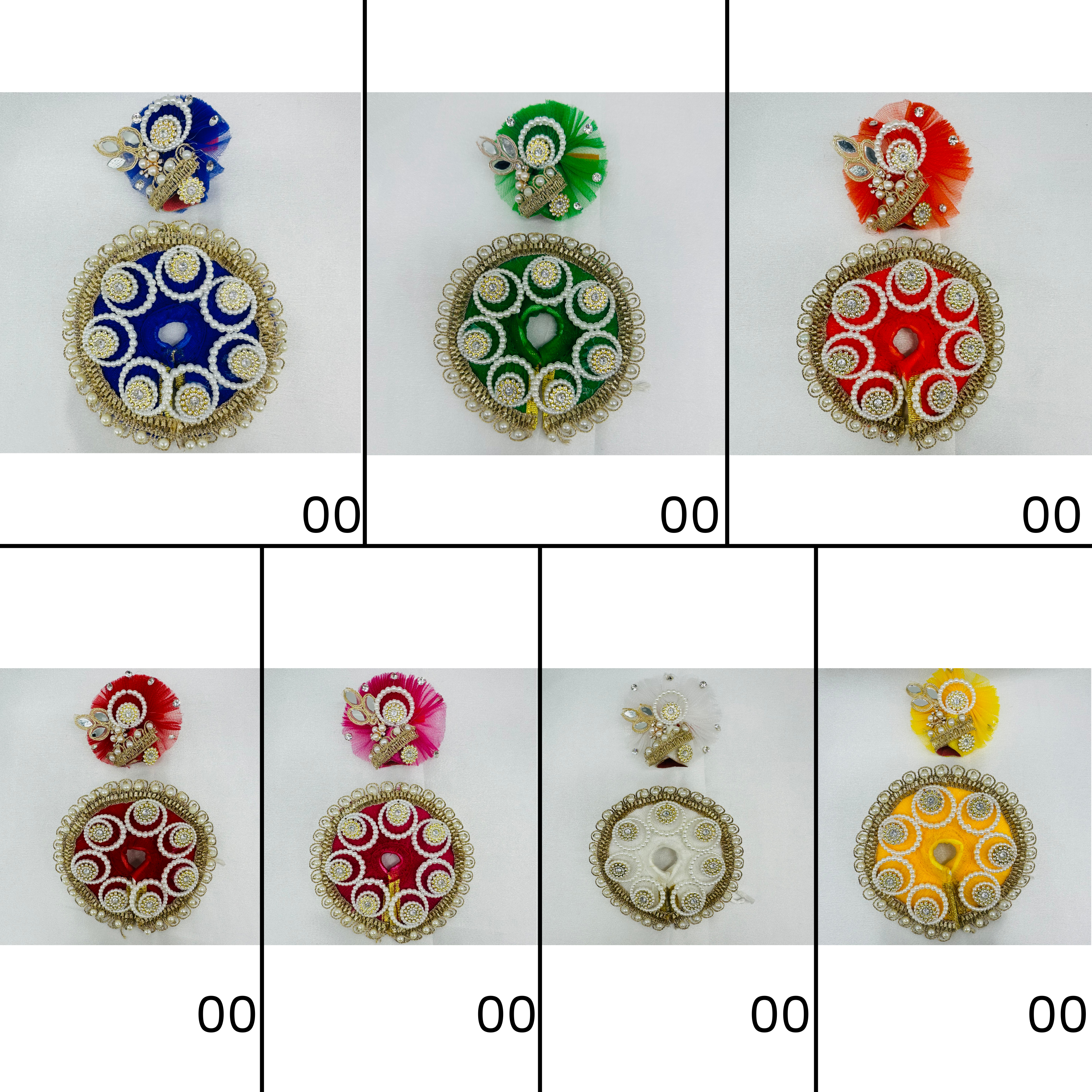 Chandrika Poshak With Mukut For Laddu Gopal - Pack of 7