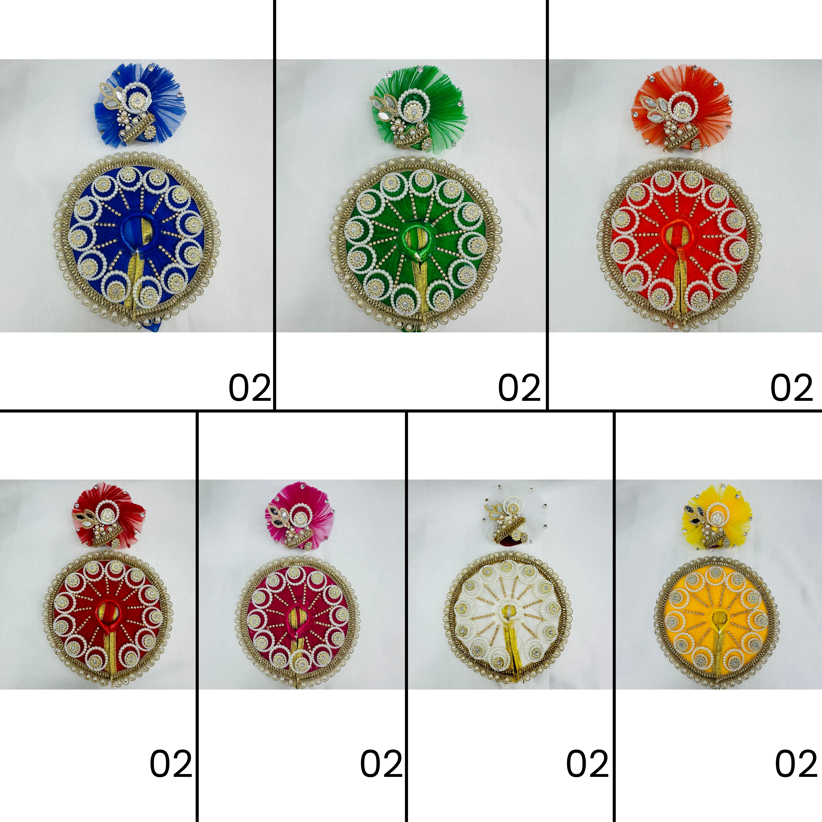 Chandrika Poshak With Mukut For Laddu Gopal - Pack of 7